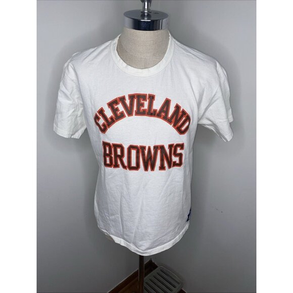 STARTER Other - Vintage Starter Single Stitch T Shirt Cleveland Browns L Made in USA White Tee